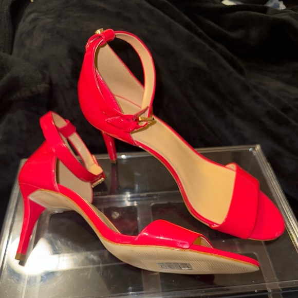 MICHAEL Michael Kors Red Patent Leather Heels with Ankle Strap - Picture 1 of 12